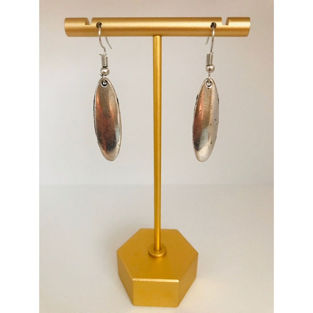 Silver Pendant Fishhook Style Earrings
